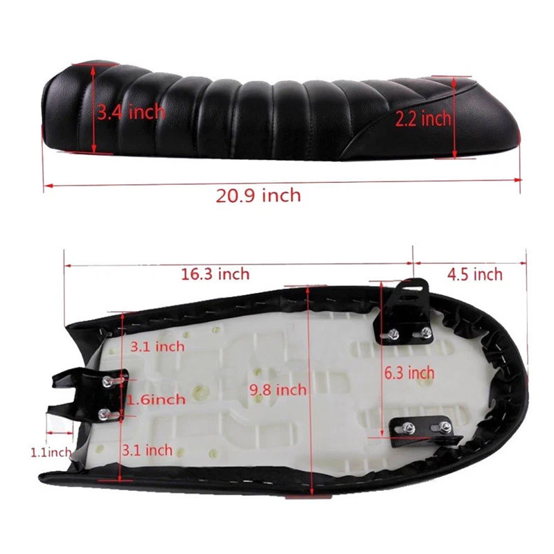 Sillín plano para moto café corredor asientos para Honda CB CL SUZUKI GN GS Yamaha Foto 2 de 4