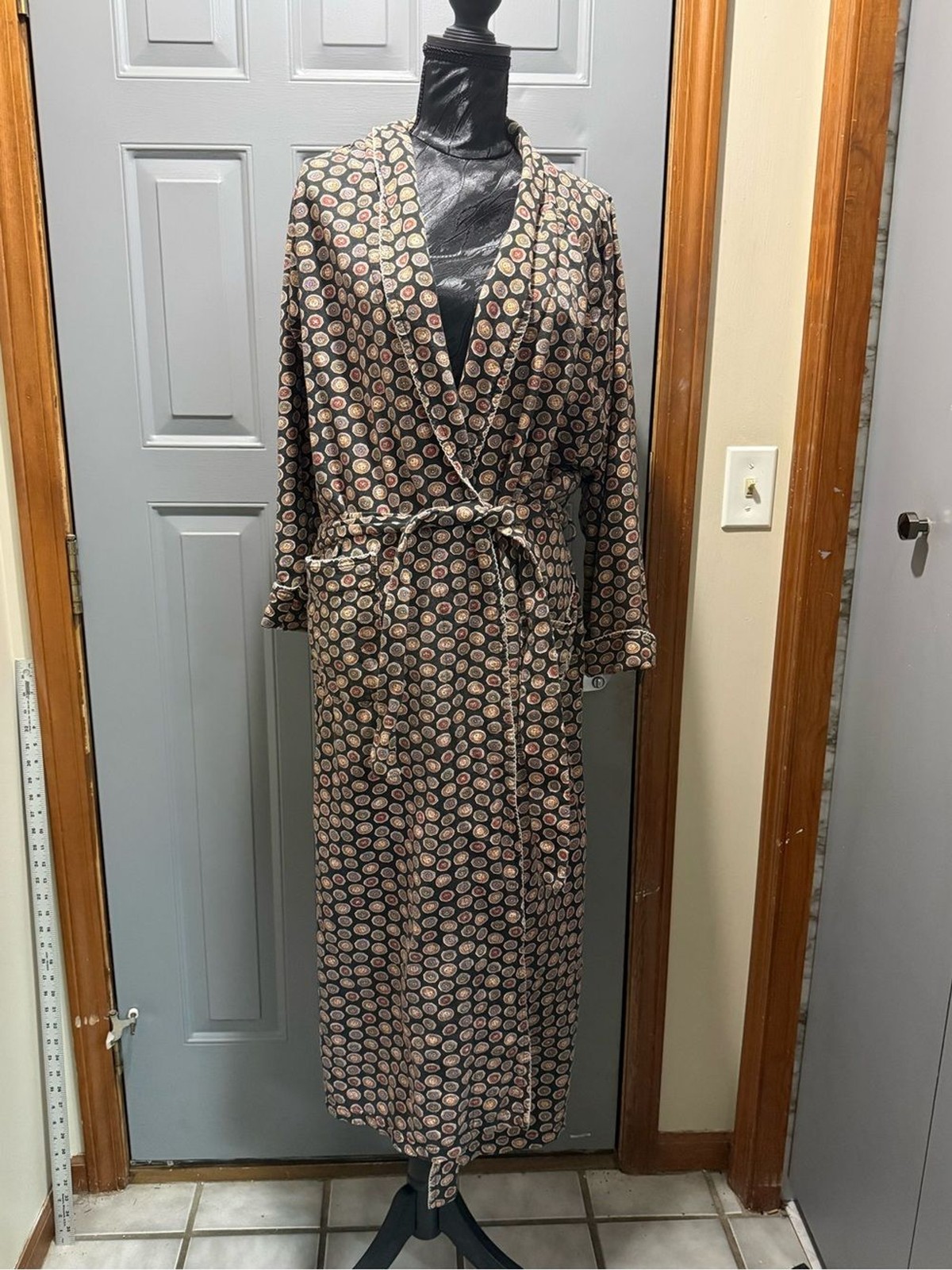 VTG Christian Dior - Geometric Medallion Print Long Robe Dressing Gown (unisex)