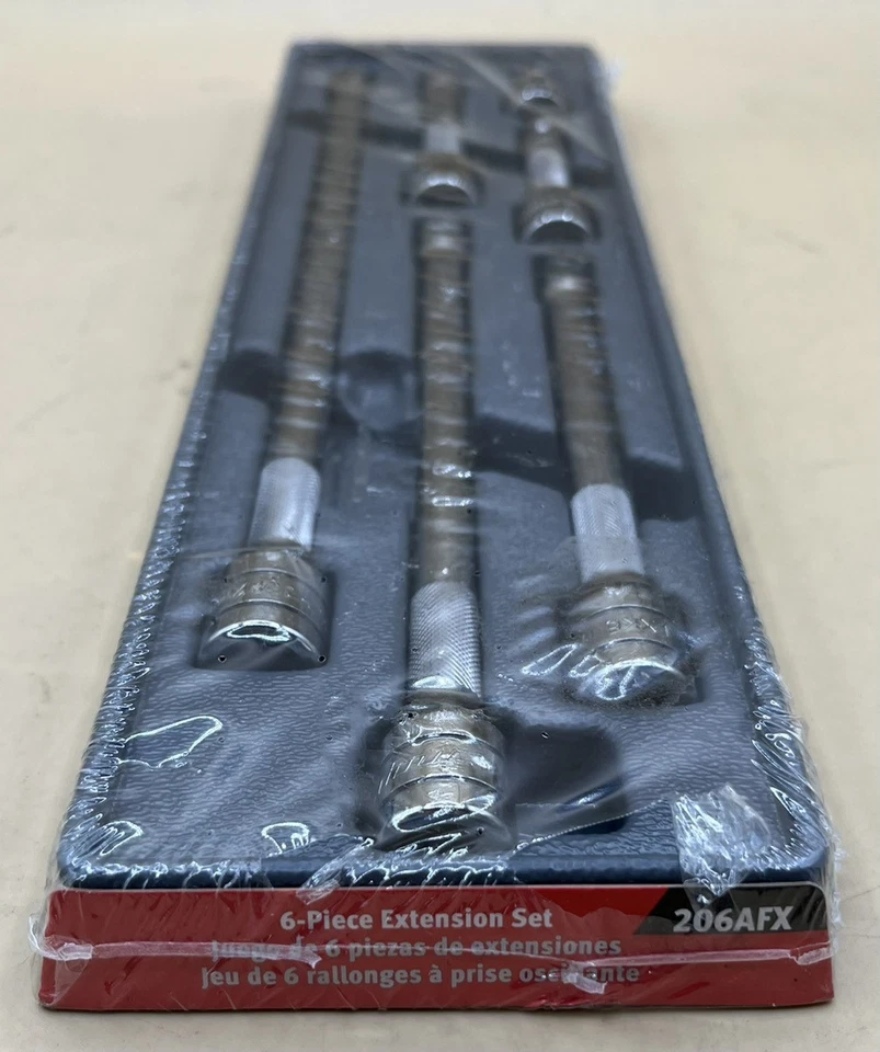 SNAP ON 206AFX 6PC 3/8" DRIVE KNURLED CHROME SOCKET EXTENSION SET (MVP033750) - Image 2 of 3