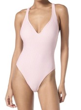 Traje de baño Michael Michael Kors cuello en V espalda cruzada de una pieza agua de rosas 8, $122