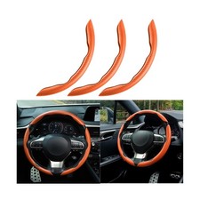 3PCS Carbon Fiber Car Steering Wheel Cover, Anti-Skid Leather Vehicle Segment...
