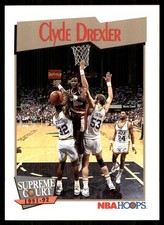 Clyde Drexler 1991-92 Hoops #491 Trail Blazers NBA READ FREE SHIP AutographDen