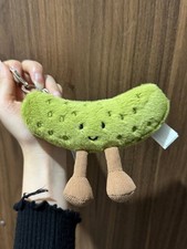 Jellycat Amuseables Green Sour Pickle Soft Plush Stuffed Keychain Bag Charm Cute