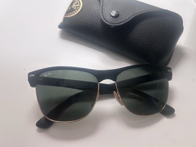 Ray-Ban RB3716 Clubmaster Sunglasses Metal, Black and Gold with Case
