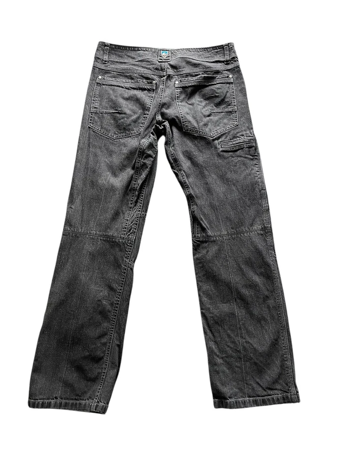 Pantalones de mezclilla KUHL Riot para hombre 32X30 negros vintage teñido de pátina ropa de trabajo informal Foto 2 de 4