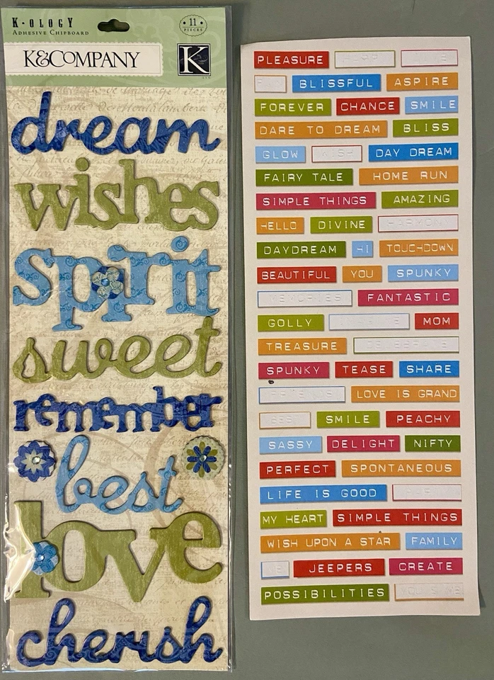 Lot of Words & Phrases Stickers! K & Company, Glass Appeals, Etc - Image 4 of 4