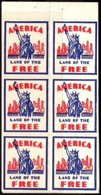 Vintage US WW II Patriotic Propaganda Poster Stamp America. Land Of The Free - Image 1 of 4