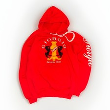 Vintage Giorgio Beverly Hills Hoodie Red Crest 80s 90s Medium M