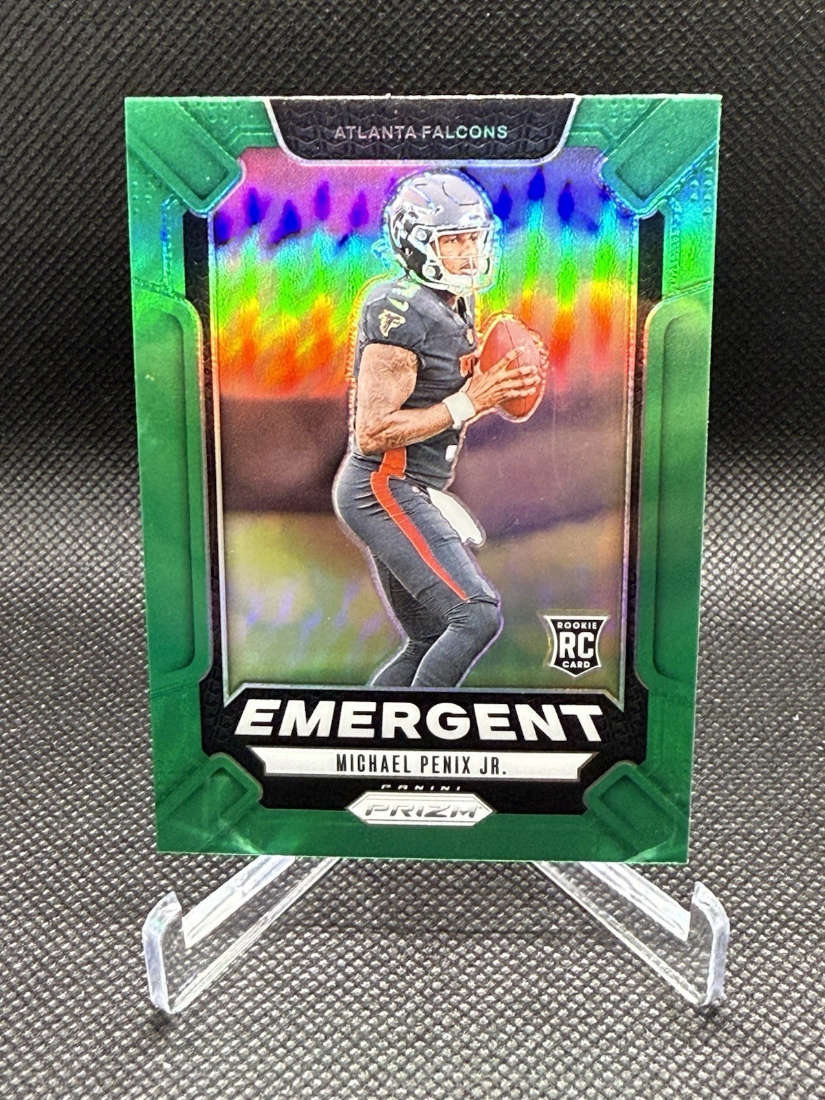 MICHAEL PENIX JR. 2024 PANINI PRIZM EMERGENT ROOKIE GREEN FALCONS RC 🔥