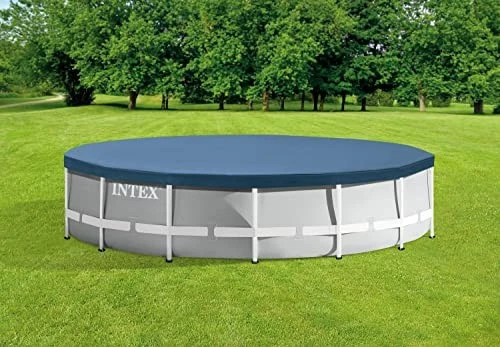 Intex Round Metal Frame Pool Cover, Blue, 15 ft - Image 2 of 4