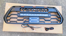 Front Grille Fits For 2016 - 2023 Toyota Tacoma Black Grill W Leds Light Bar