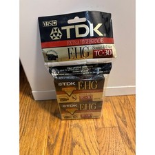 TDK VHS-C TC-30 Extra High Grade EHG 2-Pack New Sealed Blank Video Tapes Japan