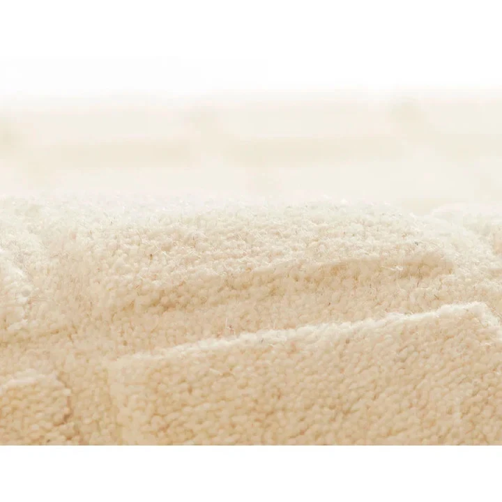 Ivory woolen Hand Tufted Carpet Area Rug for Living Room Bedroom - Image 4 of 4