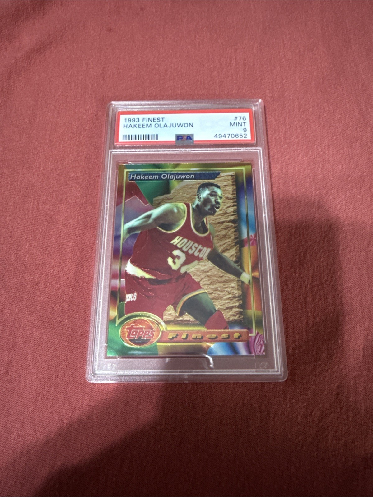 1993 Topps Finest Hakeem Olajuwon #76 Psa 9 Mint