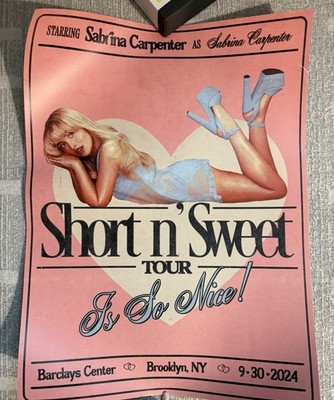 Sabrina Carpenter Barclays Center Official Poster 9/30/24 Short N