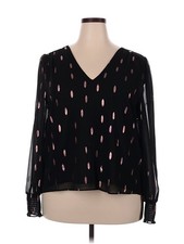 1.State Women Black Long Sleeve Blouse XXL