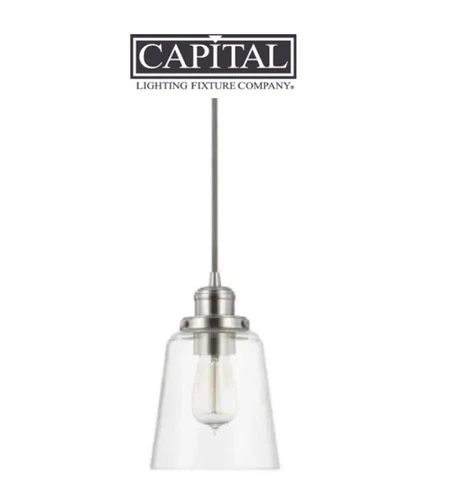 Lot of 5 Capital Lighting 6” Mini-Pendant, Brushed Nickel - 3718BN-135 - Picture 1 of 3