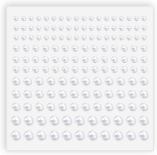 Self Adhesive Hair Pearls Gem White Jewel Sticker for Making Hair Decor Face, Bo