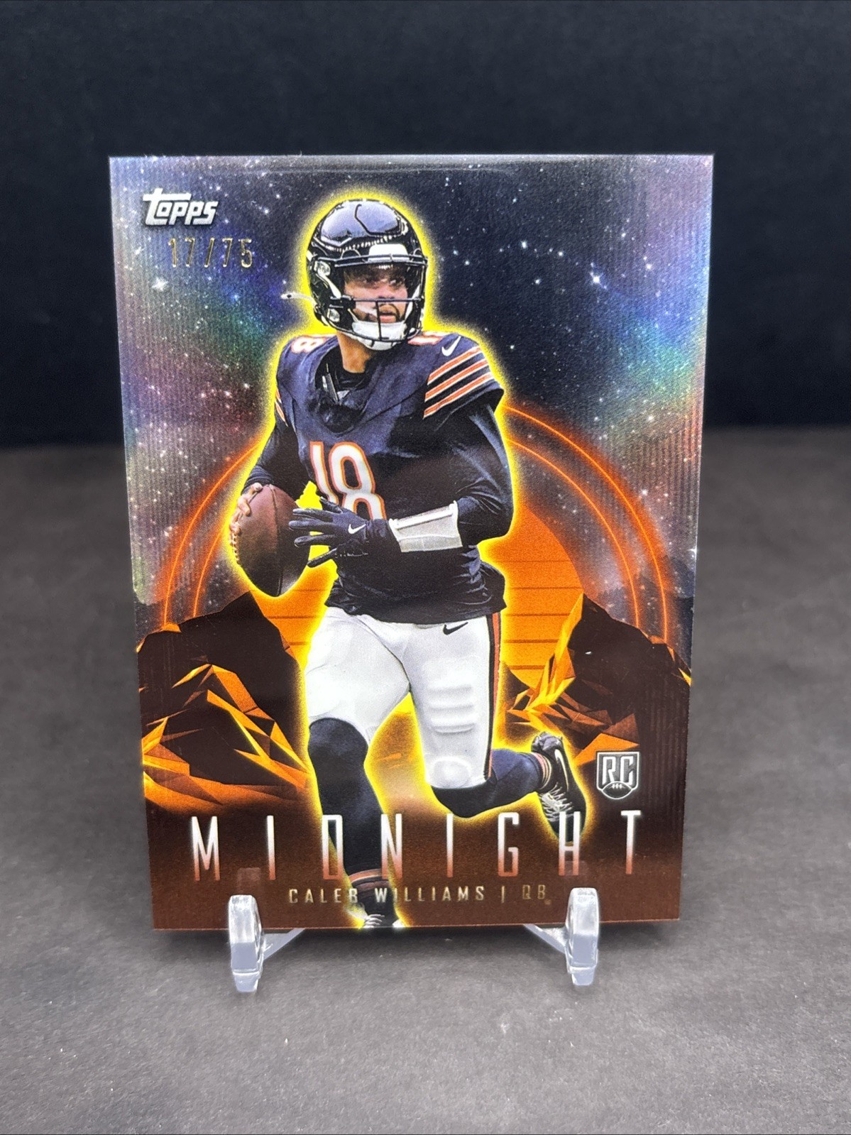 Caleb Williams 2024 Topps Midnight Football RC #1 Orange SP 17/75 Bears BE1