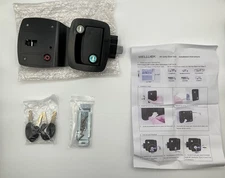 WELLUCK RV Entry Door Lock with Paddle Deadbolt, 100% Metal Camper Key, Black 