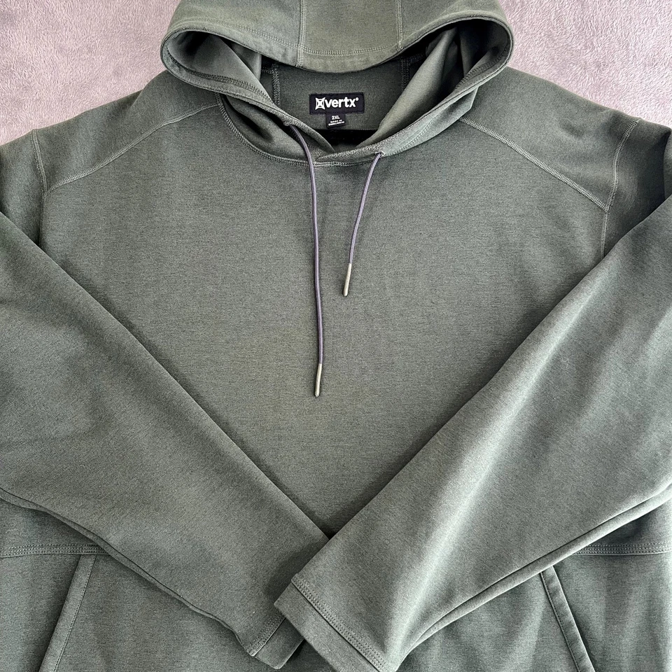 Vertx Hoodie Mens XXL Olive Green Pullover Hooded Jacket Sporty Activewear - Image 2 of 4
