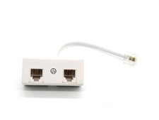 2-Way RJ11 Telephone Plug to RJ11 Socket Adapter and Splitter for Landline Te...