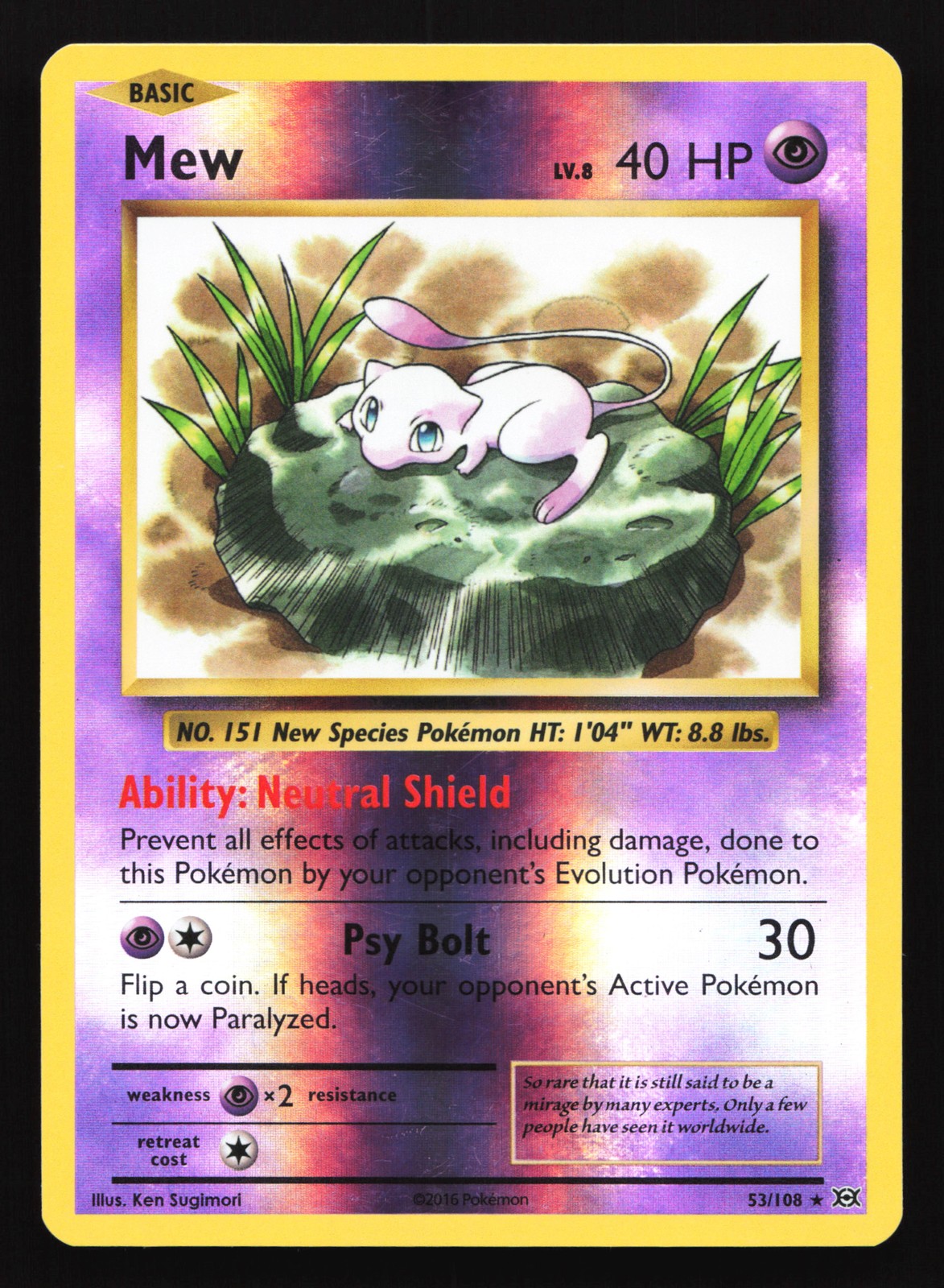 Mew 53/108 XY - Evolutions Reverse Holo Rare Pokemon Card