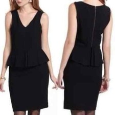 Anthropologie Ganni Miss Marple Little Black Peplum Dress - Size Medium