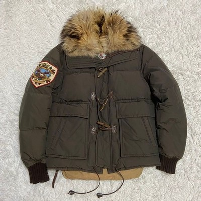 DSQUARED2 Fur Down Jacket Size 46 Cotton Khaki
