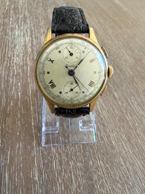 Vintage Breitling 2-register chronograph 2 sub-dials, 40s 50s 35.25mm