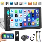 Single 1Din 7" Touch Screen Stereo Bluetooth Radio Car Apple/Android Carplay GPS