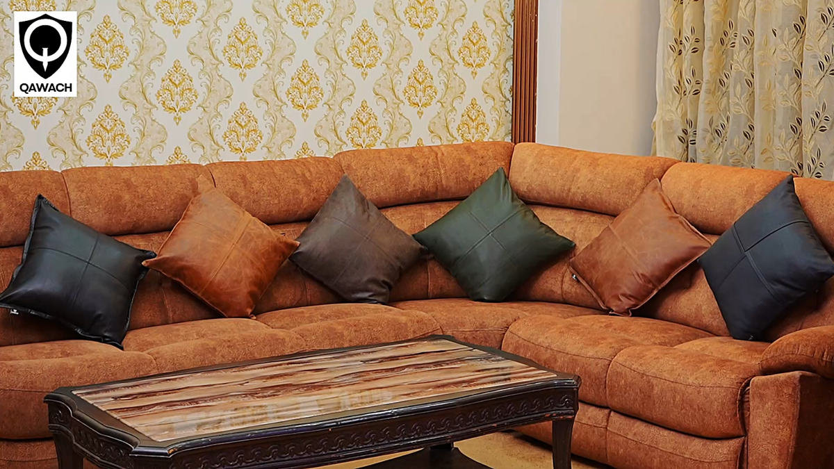 Dark Brown Color Lambskin 100% Genuine leathe Pillow Cover