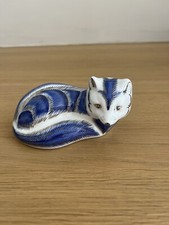 Royal Crown Derby Paperweight- PLATINUM ARCTIC FOX - Special Edition