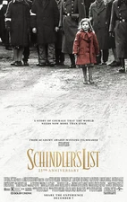 SCHINDLER'S LIST MOVIE POSTER 2 Sided ORIGINAL 25TH Ann 27x40 STEVEN SPIELBERG