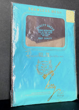 NIP VTG 50's 60s KITTY HOSIERY Seamless Mesh Nylon Stockings MCM DAPPER CAT PKG