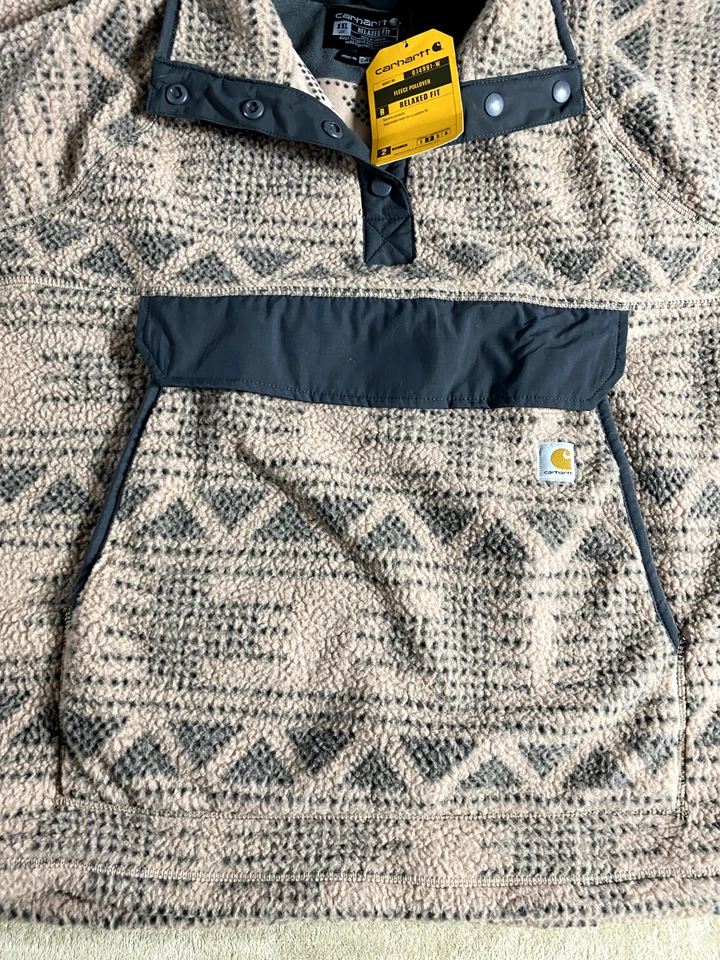 Pullover polar Carhartt medio broche para mujer XXL calce relajado NUEVO Foto 4 de 4
