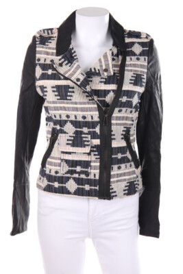 No Label Jacket Pattern Faux Leather Details S black