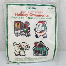 Vintage TITAN Stitch 'N Stuffems Holiday Ornaments Kit 2013  Jeweled Felt