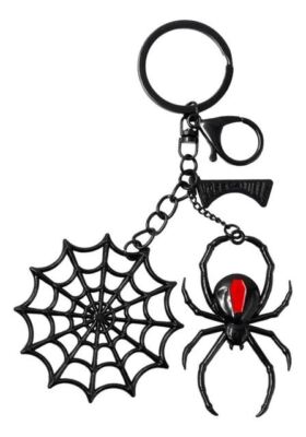 Kreepsville Schwarze Witwe Netz Anhänger Schlüsselanhänger - Gothic Spinnenstil für Taschen & Schlüssel