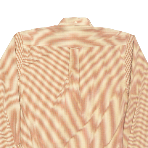 BEN SHERMAN Mens Shirt Beige Check Long Sleeve M - Picture 4 of 6