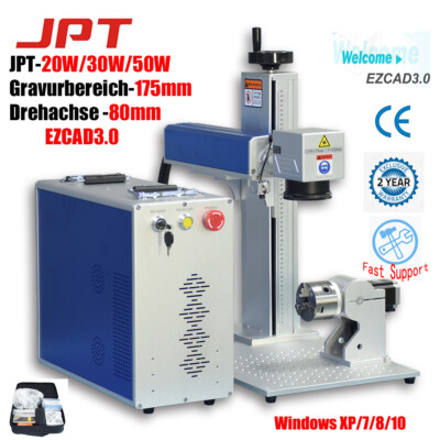 JPT 30W/50W Faser Laser Gravur EZCDA3.0 Sinogalvo Laser Metall Gravur Maschine