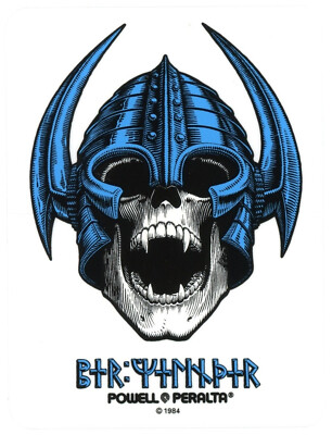 Powell Peralta Skateboard Sticker Per Welinder 9x12cm Blau Weiß Transparent