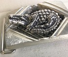 Artisan made Crocdile Mens sterling silver Belt Buckle,Med  . — photo 3