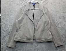 Apt. 9 Blazer Jacket Womens Large Multi Tweed Herringbone Long Sleeve Open Front