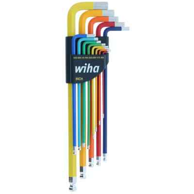 Wiha Tools 66981 13 Piece Ball End Color Coded Hex L-Key Set - Inch