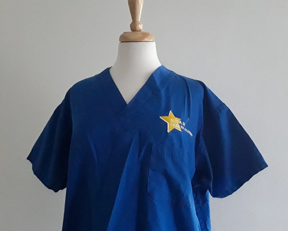 EWC Medici Collection Unisex "Star Career Academy" Royal Blue Scrub Set Sz S - Image 2 of 4