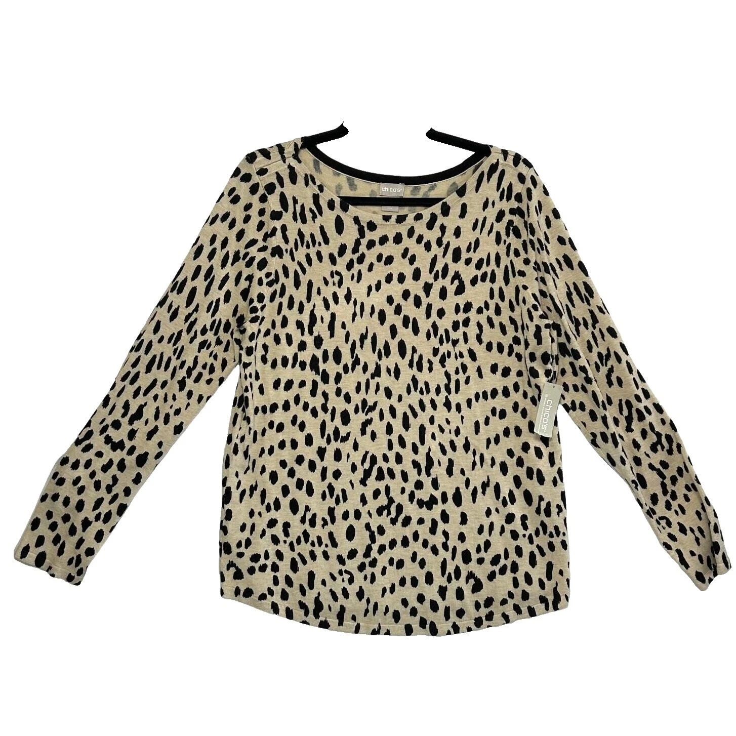 Chico's Suéteres Para Mujer Marrón Estampado Animal