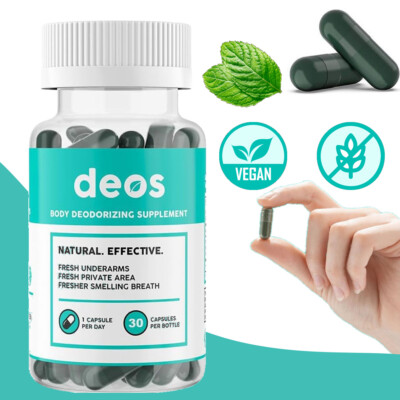 DEOS Internal Deodorant Supplement   30 Capsules Full Body Deodorizer