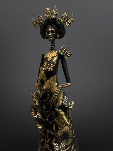 Fine Art Terrakotta Catrina * Goldie * - Bild 2 von 10