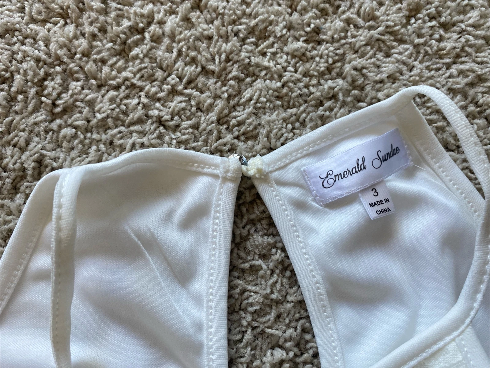 OFF WHITE Abito Junior Smerald Sundae bianco sporco taglia 3 nuovo con etichette